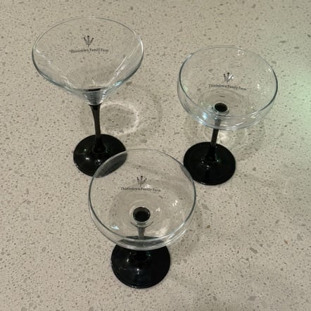 Custom Etched Martini Glasses