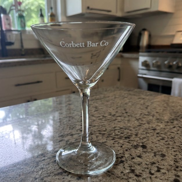 Custom martini glasses — customer photo