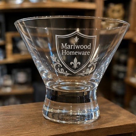Customized martini glasses for retail and homeware