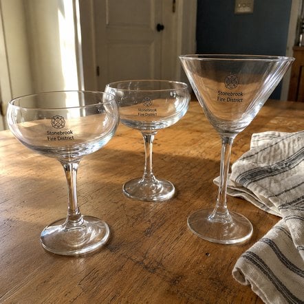 Martini glasses with logo printing